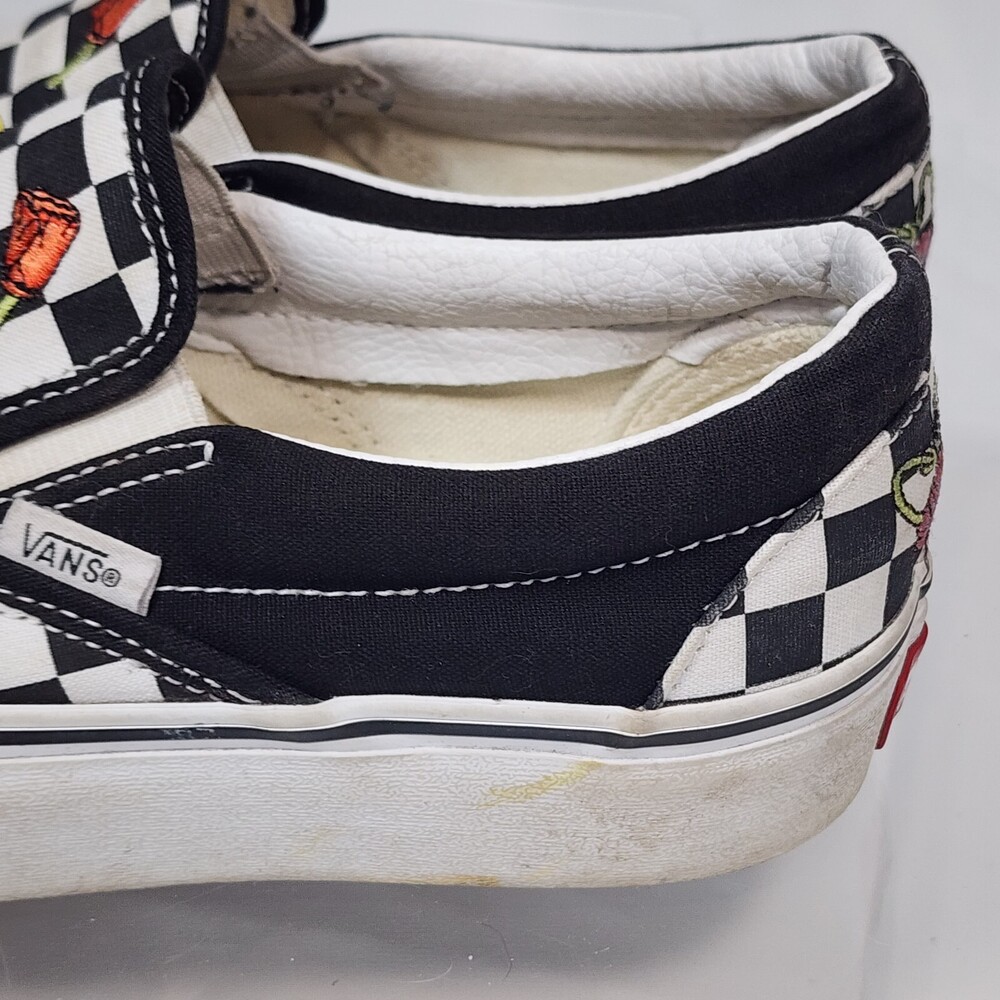 VANS OFF THE WALL Womens 6.5.Mens 5.Rose Poppy Daisy Floral Checkerboard Skate . - Picture 5 of 16